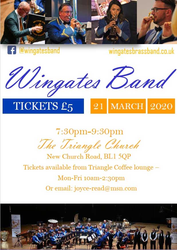 Wingates Band appearing at the triangle church in Bolton 21st of March 2020